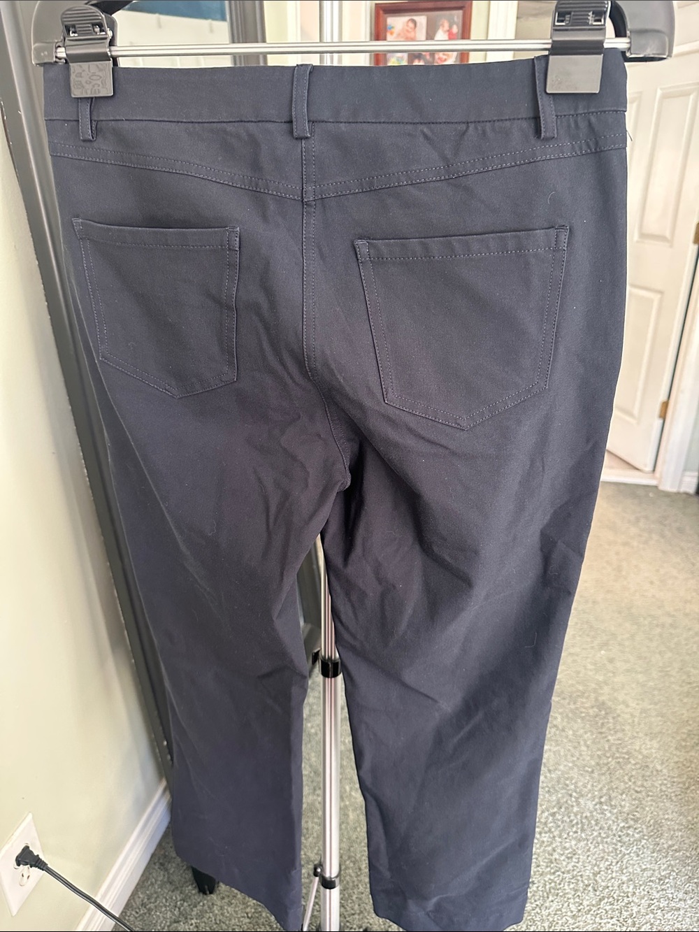 Theory Navy Straight-Leg Dress Pants - Picture 3 of 4